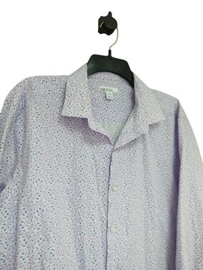 Bar III Lavender Cotton Button-Down Shirt with Floral Print Size XL